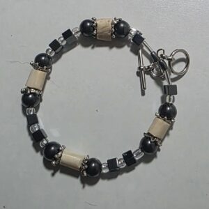 Bracelet Hematite and Bone
