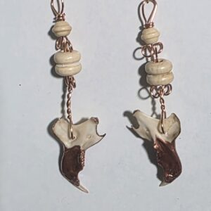 Dangle Earrings Bone & Copper